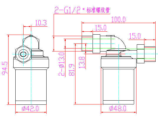 ZL38-33BG 热水循环水泵平面图