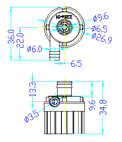 ZL25-02G2食品级微型水泵CAD平面图